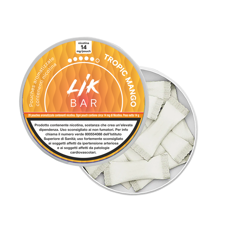 LIK BAR POUCHES - TROPIC MANGO SACCHETTI NICOTINATI - 8 e 14 Nicotina
