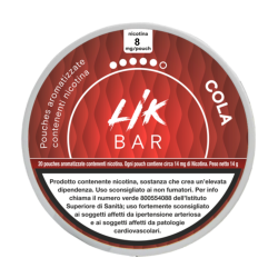 LIK BAR POUCHES - COLA SACCHETTI NICOTINATI - 8 e 14 Nicotina