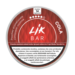 LIK BAR POUCHES - COLA SACCHETTI NICOTINATI - 8 e 14 Nicotina