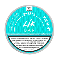 LIK BAR POUCHES - ICE MINT SACCHETTI NICOTINATI - 8 e 14 Nicotina