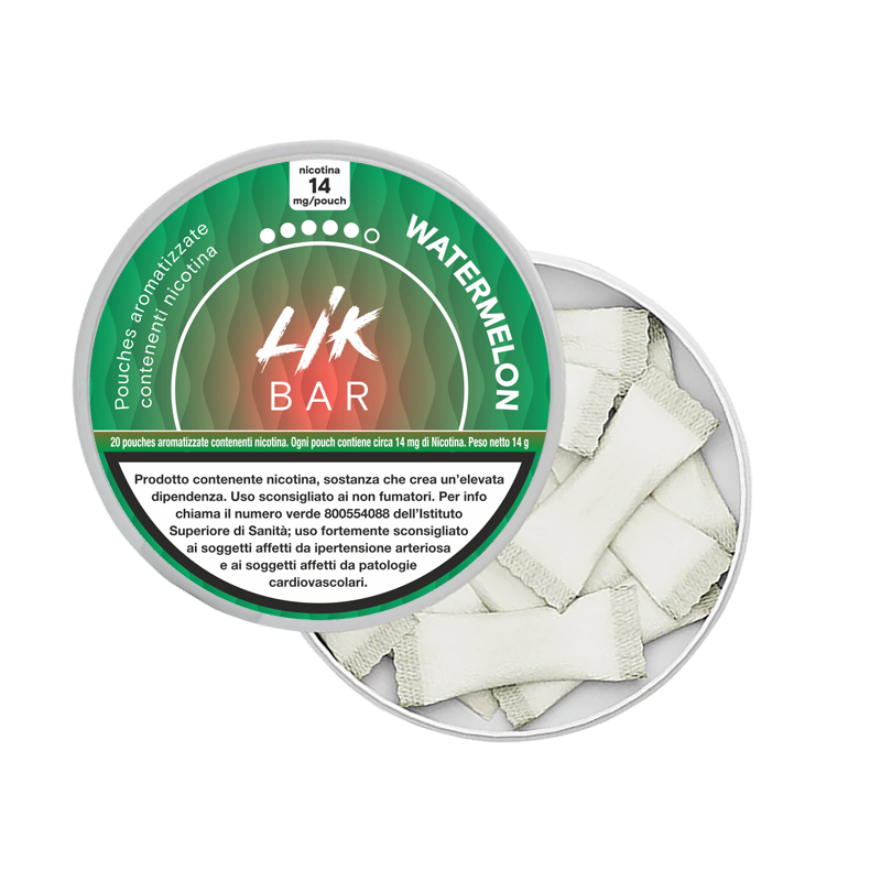 LIK BAR POUCHES - WATERMELON SACCHETTI NICOTINATI - 8 e 14 Nicotina