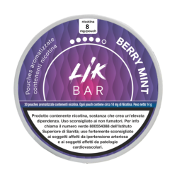 LIK BAR POUCHES - BERRY MINT SACCHETTI NICOTINATI - 8 e 14 Nicotina