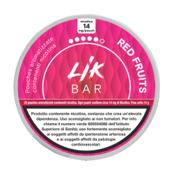LIK BAR POUCHES - RED FRUITS SACCHETTI NICOTINATI - 8 e 14 Nicotina