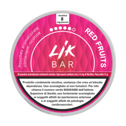 LIK BAR POUCHES - RED FRUITS SACCHETTI NICOTINATI - 8 e 14 Nicotina